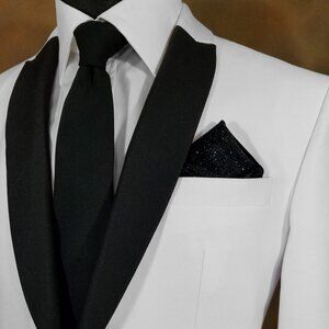 New - Men's Sparkle Black Velvet Pocket Square Insert - Pre-Folded